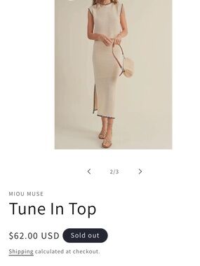 Miou Muse Tune In Cream Knit Top